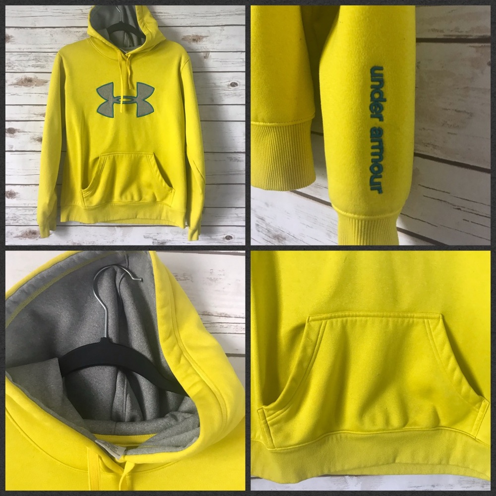 Medium Yellow Under Armor Hoodie w/kangaroo pocket